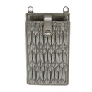 Miu Miu Matelasse Chain Shoulder Bag Leather Silver Auth 98282-13
