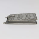 Miu Miu Matelasse Chain Shoulder Bag Leather Silver Auth 98282-4