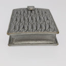 Miu Miu Matelasse Chain Shoulder Bag Leather Silver Auth 98282-6