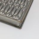 Miu Miu Matelasse Chain Shoulder Bag Leather Silver Auth 98282-7