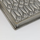 Miu Miu Matelasse Chain Shoulder Bag Leather Silver Auth 98282-14