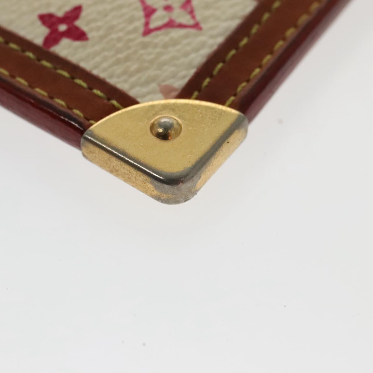 LOUIS VUITTON Multicolor Pochette Cles Coin Purse White M92655 LV Auth 98292