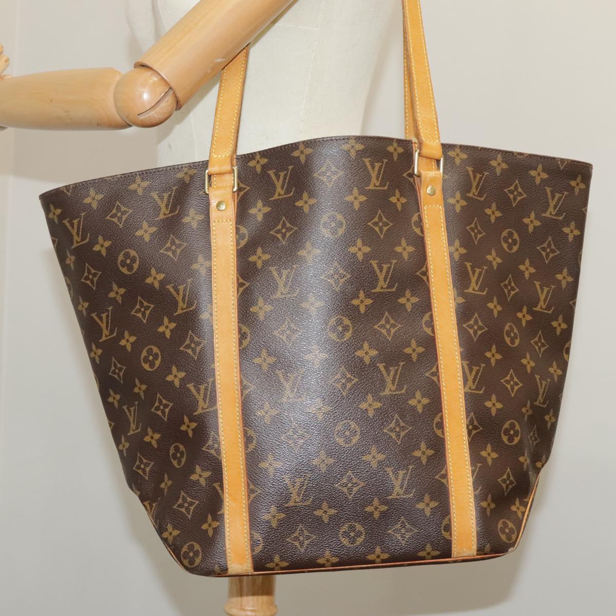 LOUIS VUITTON Monogram Sac Shopping Tote Bag M51108 LV Auth 98295