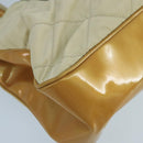 PRADA Shoulder Bag Nylon Beige Silver Auth 98297-11