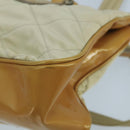 PRADA Shoulder Bag Nylon Beige Silver Auth 98297-12