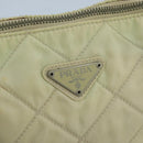 PRADA Shoulder Bag Nylon Beige Silver Auth 98297-14