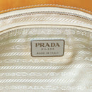 PRADA Shoulder Bag Nylon Beige Silver Auth 98297-16