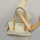 PRADA Shoulder Bag Nylon Beige Silver Auth 98297-22