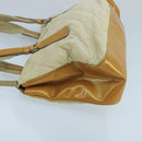 PRADA Shoulder Bag Nylon Beige Silver Auth 98297-5