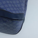 CELINE Macadam Canvas Hand Bag Blue Gold Auth 98298-9