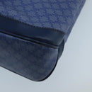 CELINE Macadam Canvas Hand Bag Blue Gold Auth 98298-15