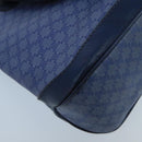 CELINE Macadam Canvas Hand Bag Blue Gold Auth 98298-16
