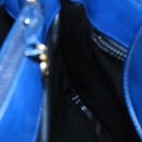 CELINE Macadam Canvas Hand Bag Blue Gold Auth 98298-20