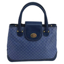 CELINE Macadam Canvas Hand Bag Blue Gold Auth 98298-13