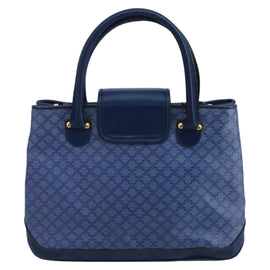 CELINE Macadam Canvas Hand Bag Blue Gold Auth 98298 - 0