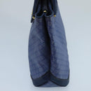 CELINE Macadam Canvas Hand Bag Blue Gold Auth 98298-3