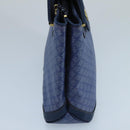 CELINE Macadam Canvas Hand Bag Blue Gold Auth 98298-4
