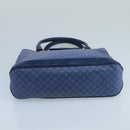 CELINE Macadam Canvas Hand Bag Blue Gold Auth 98298-5