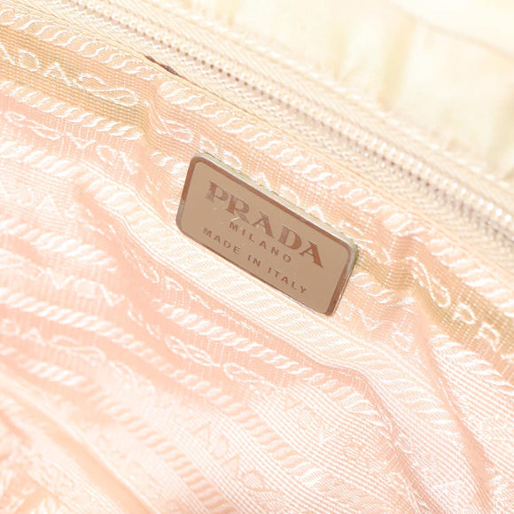 PRADA Shoulder Bag Leather White Auth 98309