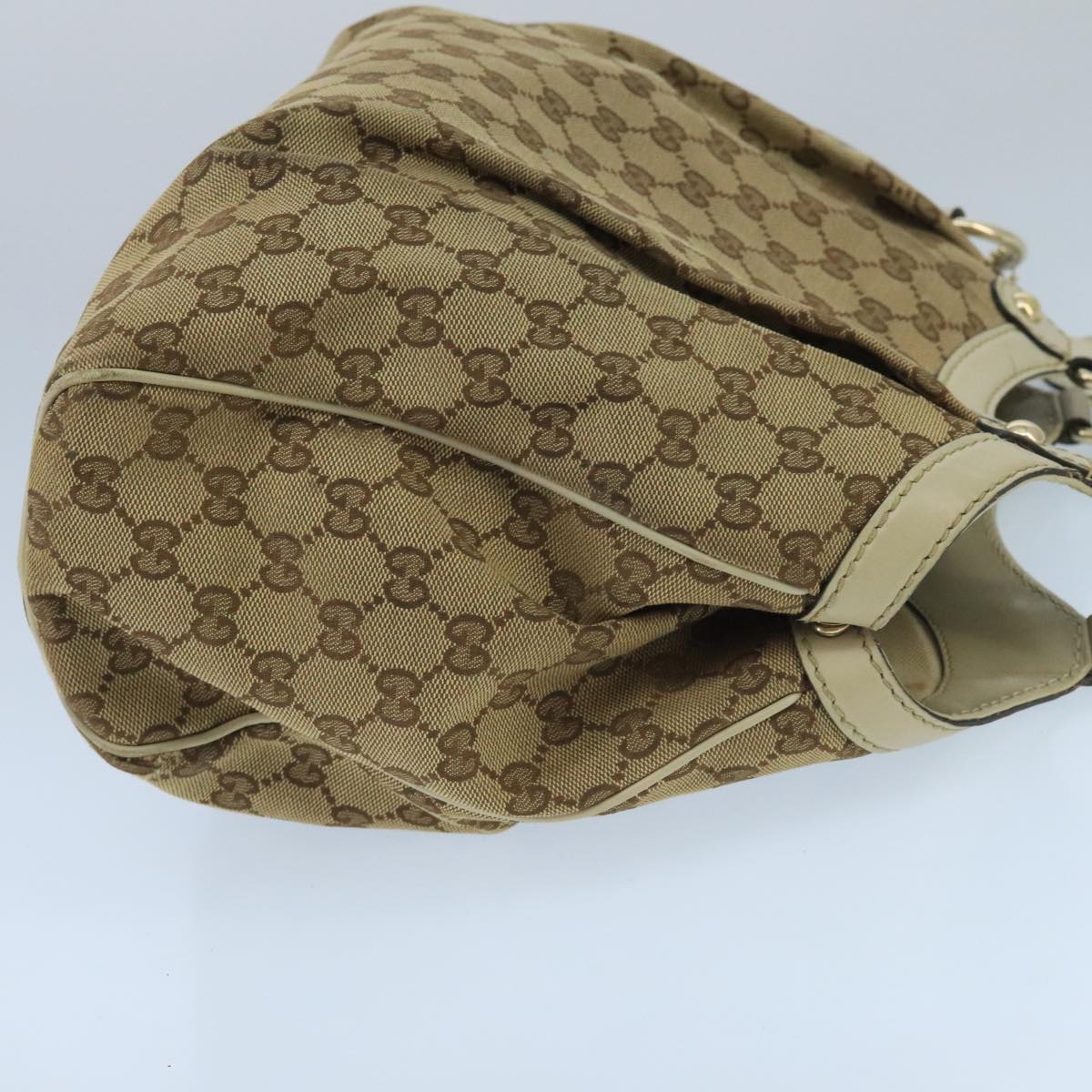 GUCCI GG Canvas Tote Bag Beige Gold 211944 Auth 98334