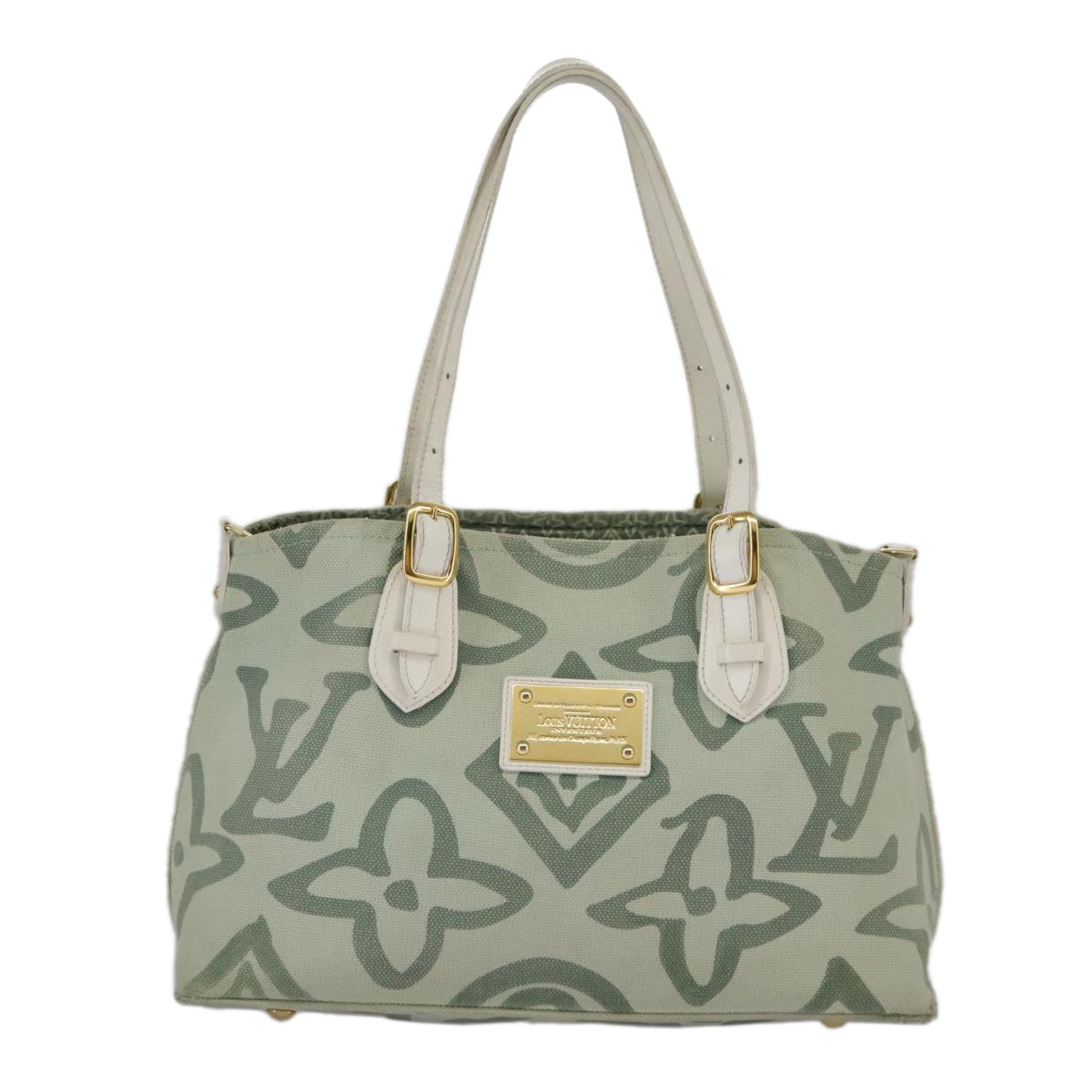 LOUIS VUITTON Cruise line Taicienne PM Bag Canvas Green M95678 LV Auth 98335