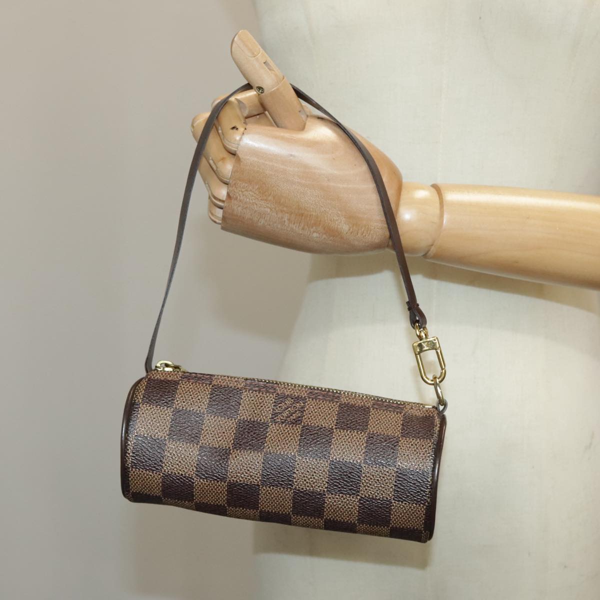 LOUIS VUITTON Damier Ebene Papillon Pouch LV Auth 98352