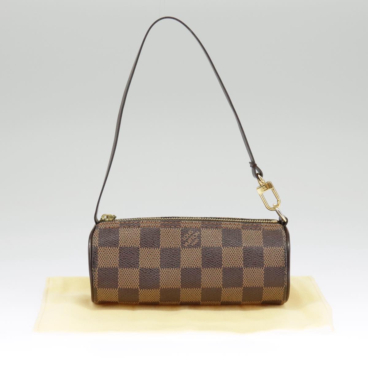 LOUIS VUITTON Damier Ebene Papillon Pouch LV Auth 98352