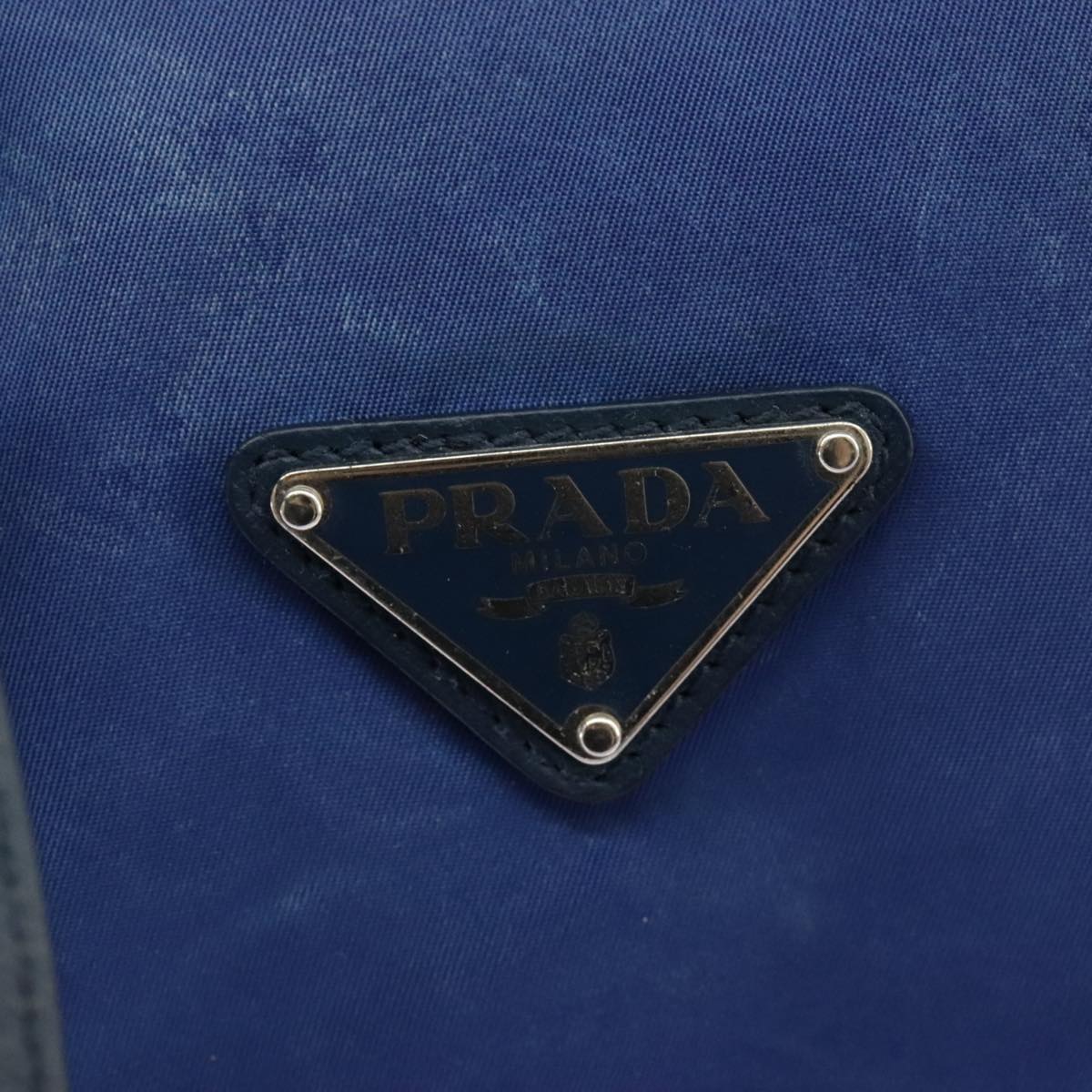 PRADA Hand Bag Nylon 2way Blue Silver Auth 98360