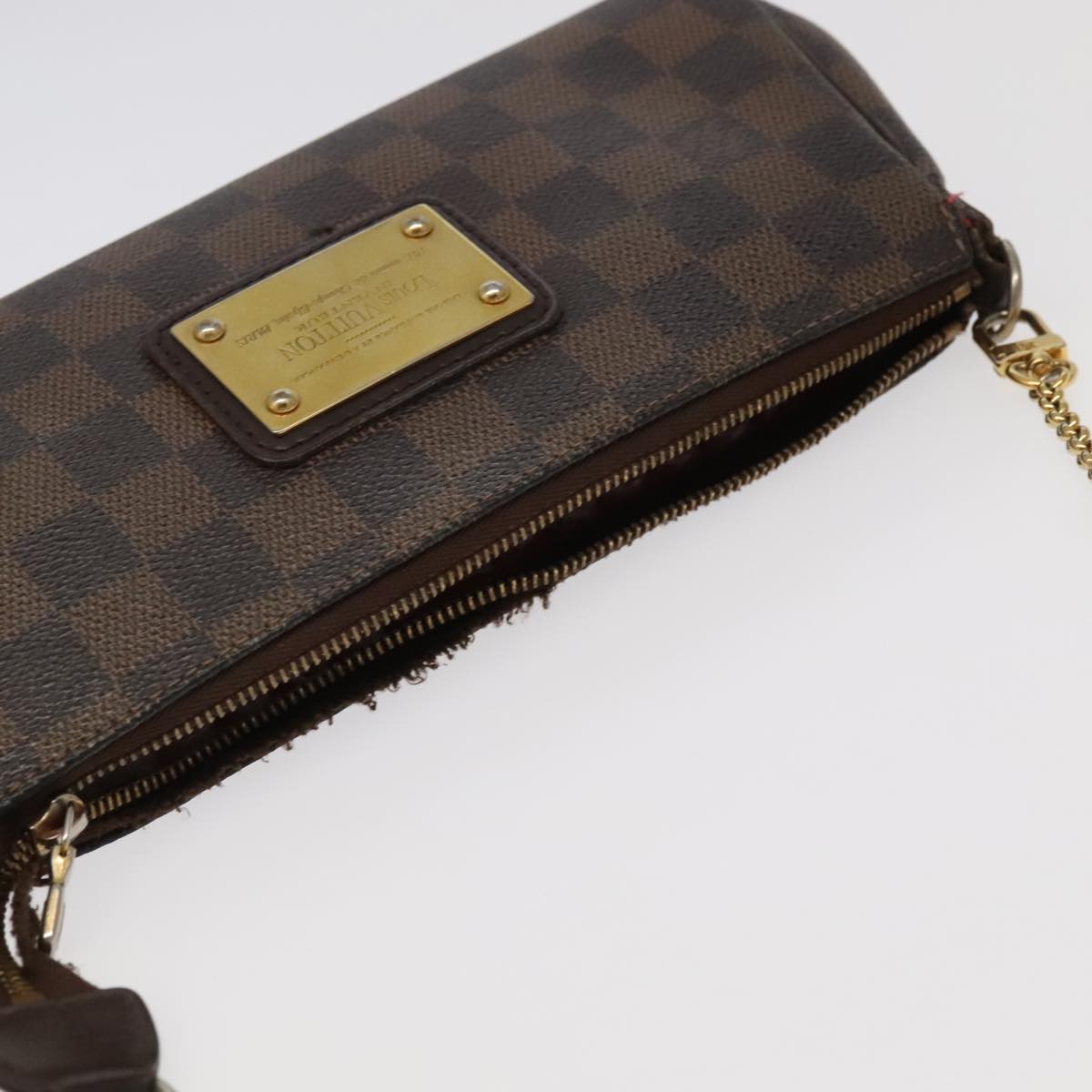 LOUIS VUITTON Damier Ebene Eva Shoulder Bag 2way N55213 LV Auth 98361