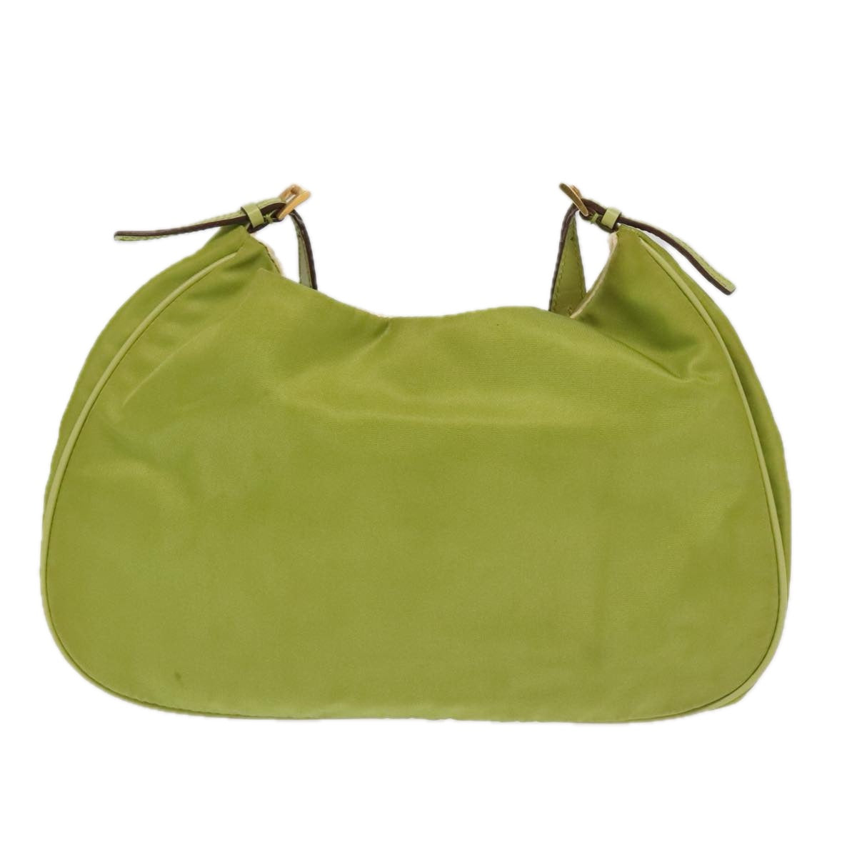 PRADA Chain Shoulder Bag Nylon Gold Light green Auth 98367 - 0