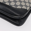 GUCCI GG Supreme Shoulder Bag PVC Leather Navy Gold Auth 98370-11