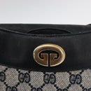 GUCCI GG Supreme Shoulder Bag PVC Leather Navy Gold Auth 98370-15