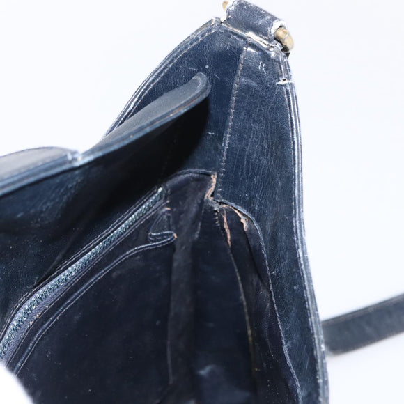 GUCCI GG Supreme Shoulder Bag PVC Leather Navy Gold Auth 98370