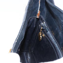 GUCCI GG Supreme Shoulder Bag PVC Leather Navy Gold Auth 98370-19