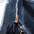 GUCCI GG Supreme Shoulder Bag PVC Leather Navy Gold Auth 98370-20