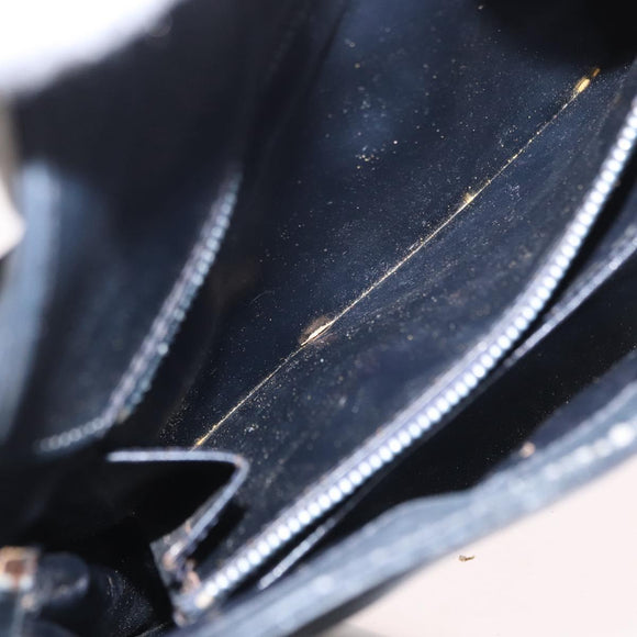 GUCCI GG Supreme Shoulder Bag PVC Leather Navy Gold Auth 98370