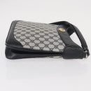GUCCI GG Supreme Shoulder Bag PVC Leather Navy Gold Auth 98370-4