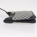 GUCCI GG Supreme Shoulder Bag PVC Leather Navy Gold Auth 98370-5