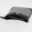 GUCCI GG Supreme Shoulder Bag PVC Leather Navy Gold Auth 98370-6