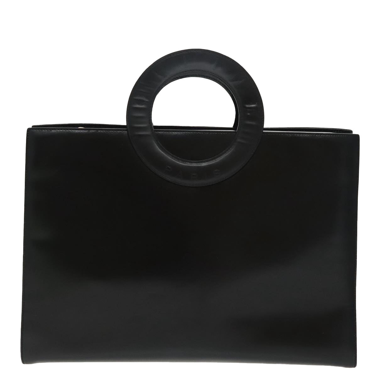 CELINE Hand Bag Leather 2way Black Silver Auth 98398 - 0