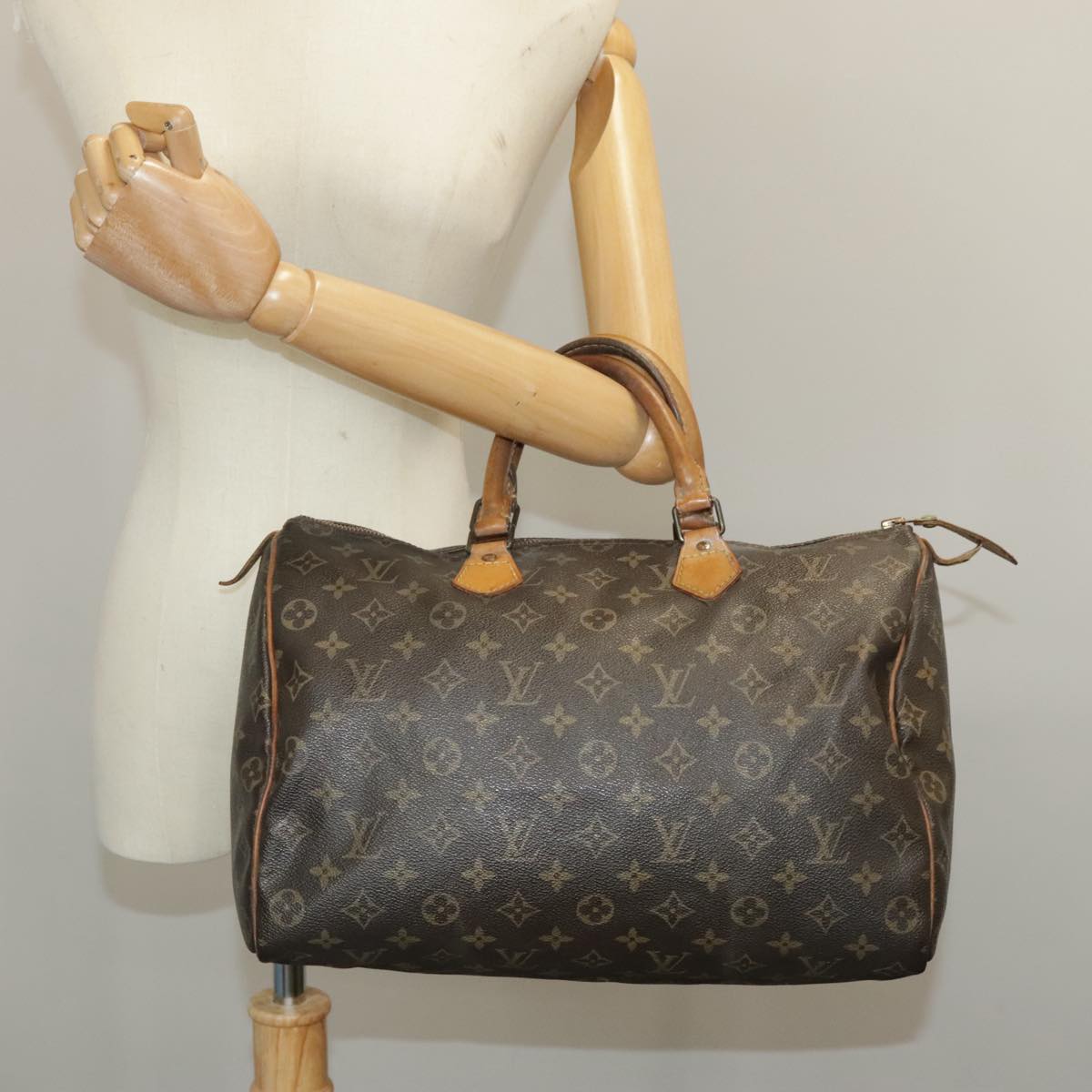 LOUIS VUITTON Monogram Speedy 35 Hand Bag M41524 LV Auth 98405