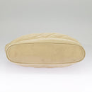 CHANEL Matelasse Chain Shoulder Bag Lamb Skin Beige Gold CC Auth 98416-11