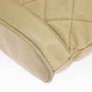 CHANEL Matelasse Chain Shoulder Bag Lamb Skin Beige Gold CC Auth 98416-13