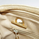 CHANEL Matelasse Chain Shoulder Bag Lamb Skin Beige Gold CC Auth 98416-26