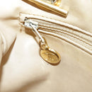 CHANEL Matelasse Chain Shoulder Bag Lamb Skin Beige Gold CC Auth 98416-26