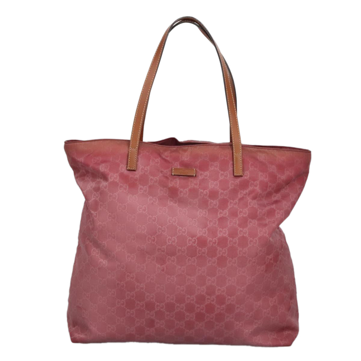 GUCCI GG Canvas Tote Bag Nylon Pink Silver 295252 Auth 98421 - 0