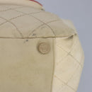 CHANEL Chain Tote Bag No5 Canvas White Silver CC Auth 98422-14