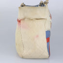 CHANEL Chain Tote Bag No5 Canvas White Silver CC Auth 98422-3