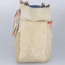 CHANEL Chain Tote Bag No5 Canvas White Silver CC Auth 98422-4