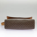 CELINE Macadam Canvas Shoulder Bag PVC Leather Brown Gold Auth 98428-5